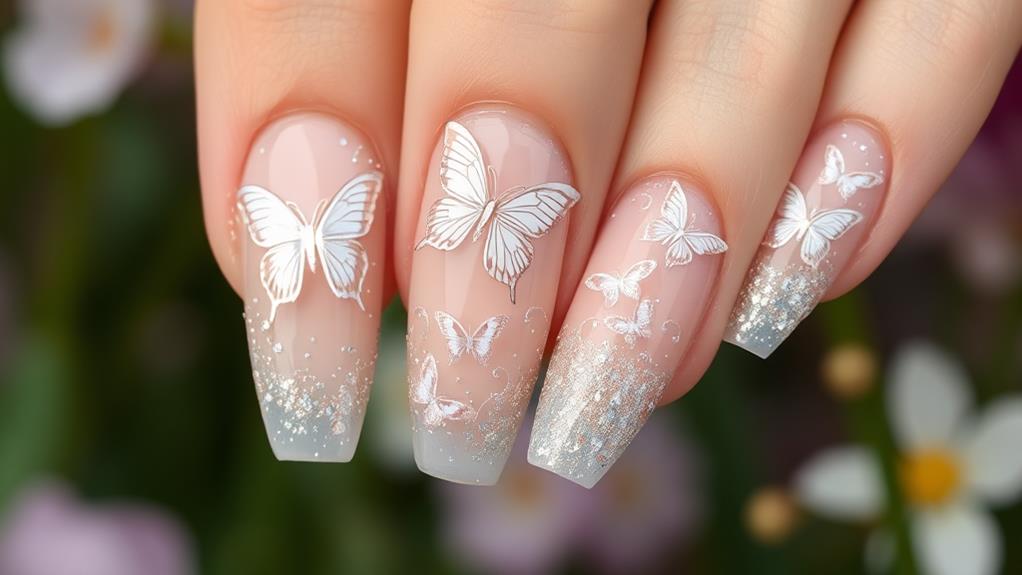 decorative butterfly nail design