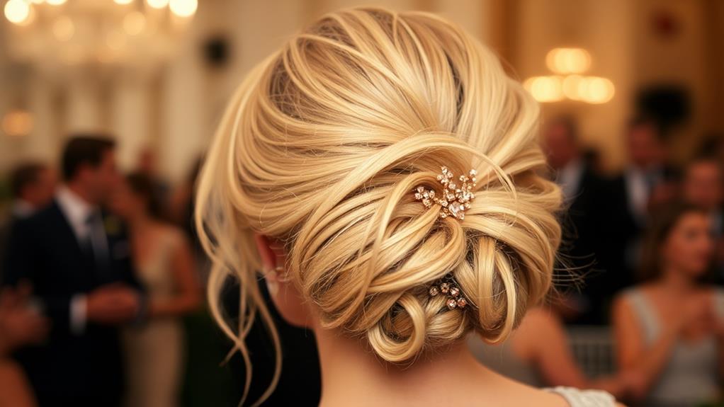 elegant feathered event hairstyle