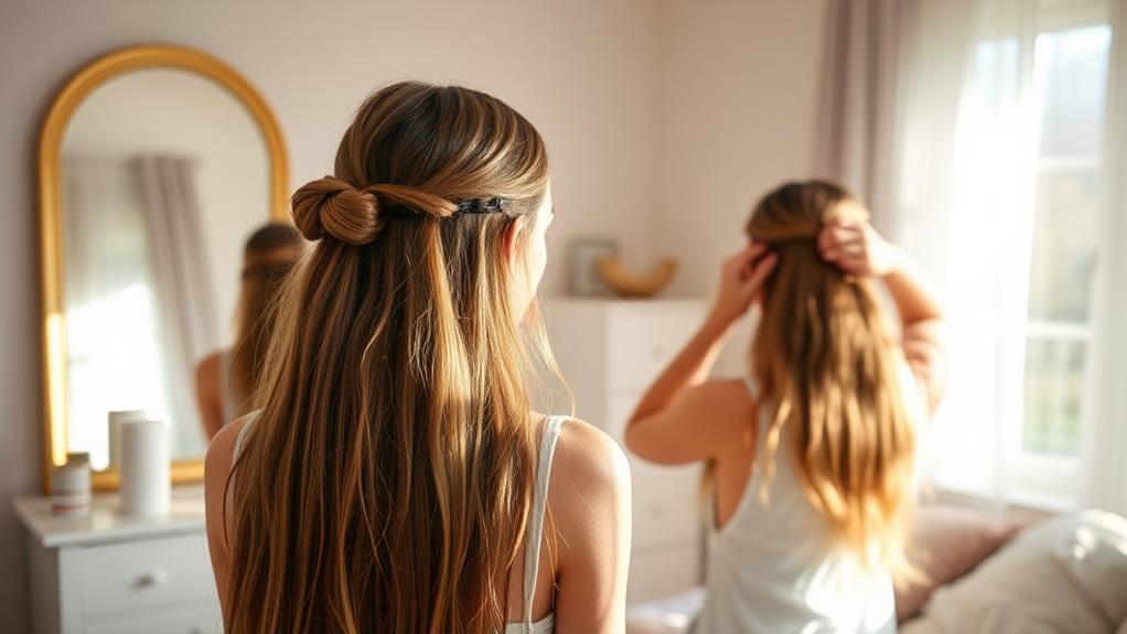 simple long straight hairstyles